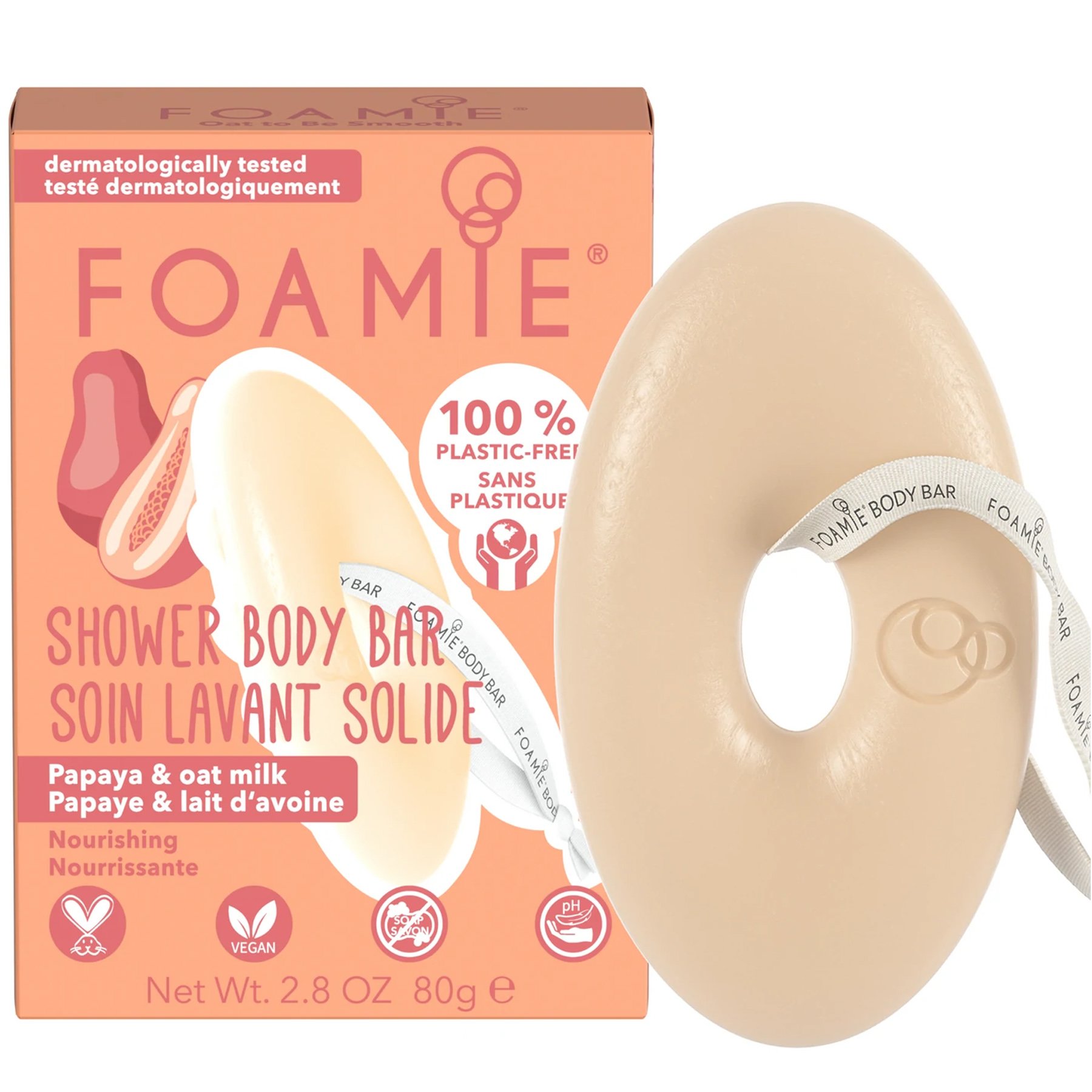 Foamie Oat to Be Smooth Nourishing Shower Body Bar Μπάρα Καθαρισμού Σώματος με Γάλα Βρώμης που Ενυδατώνει & Καταπραΰνει την Επιδερμίδα 80g