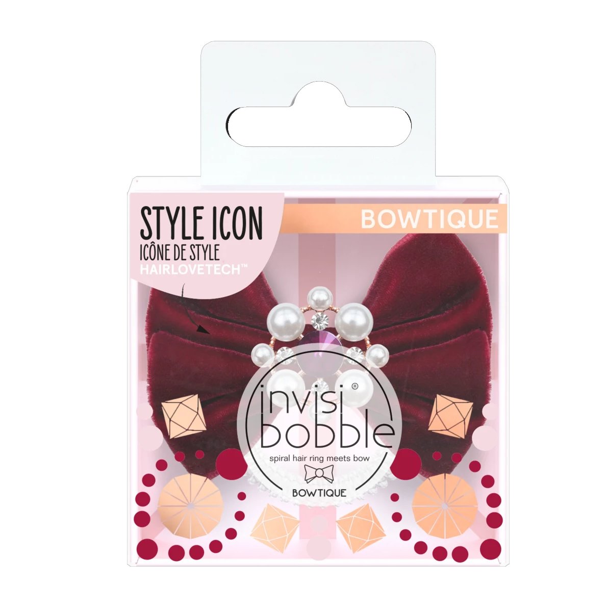 Invisibobble Bowtique British Royal Take a Bow Red Velvet & Pearls 1 Τεμάχιο