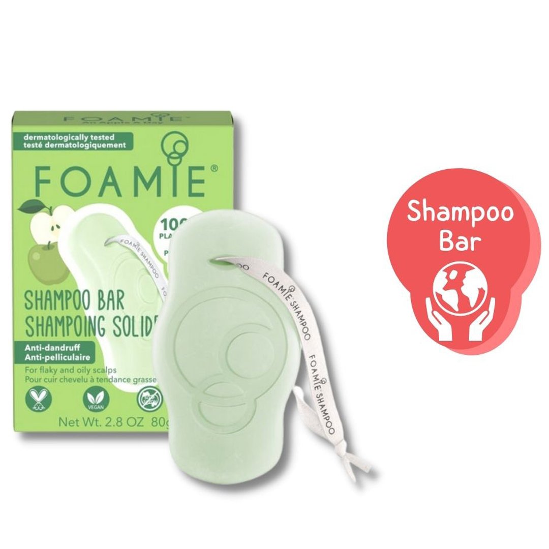 Foamie an Apple a Day Μπάρα Καθαρισμού Μαλλιών με Ξηροδερμία, Πιτυρίδα & Ευαίσθητο Τριχωτό 80g