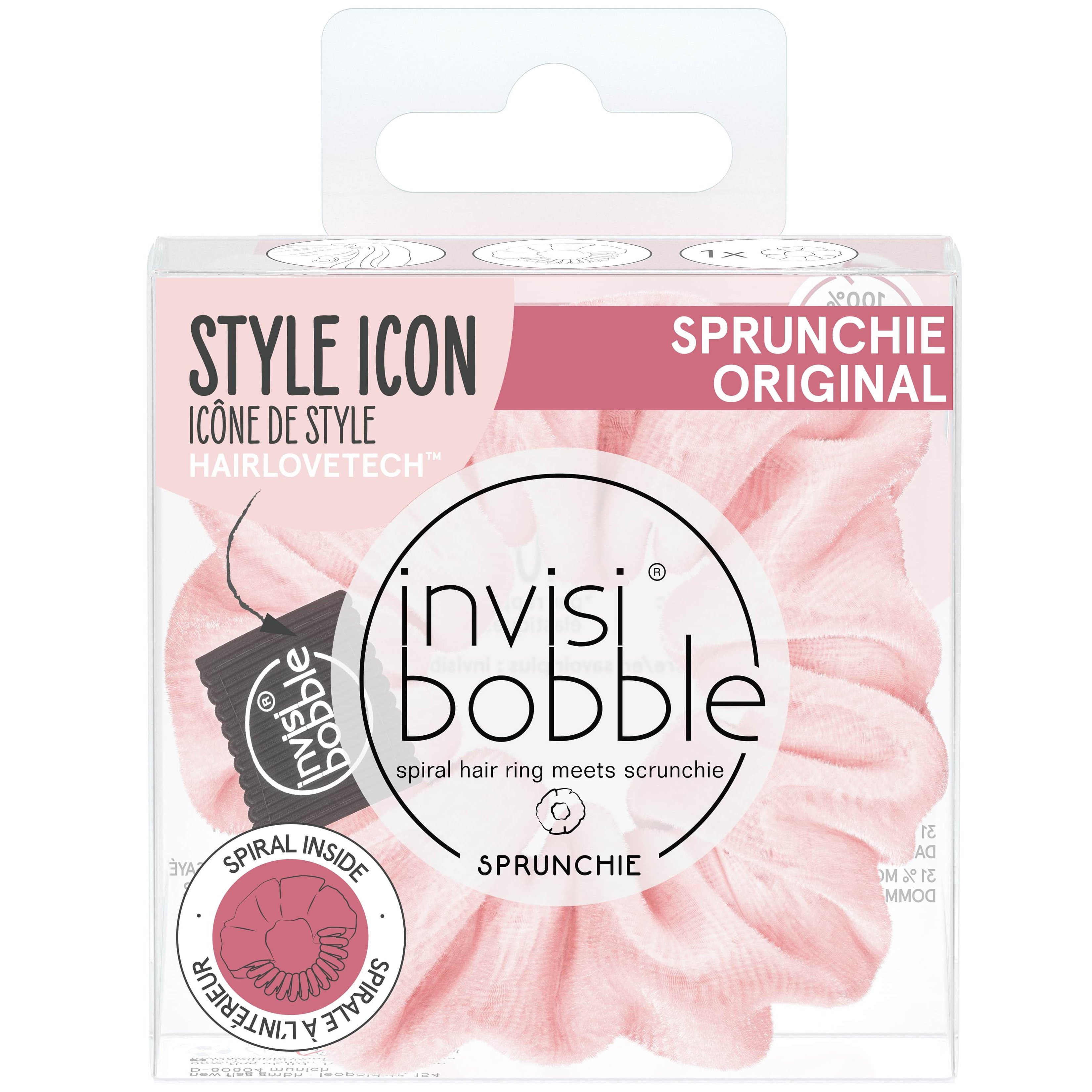 Invisibobble Sprunchie Original Prima Ballerina Λαστιχάκι Μαλλιών με Υφασμάτινη Επένδυση για Απόλυτο Κράτημα & Στυλ 1 Τεμάχιο