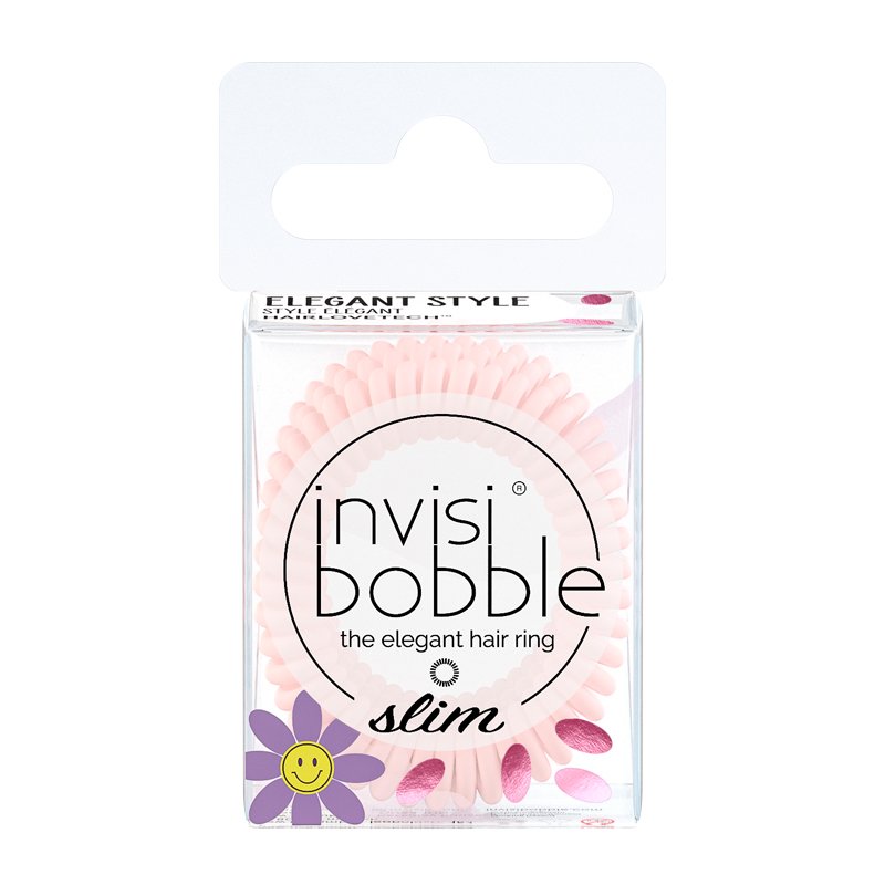 Invisibobble Slim Retro Dreamin Cuter than you Pink Λαστιχάκι Μαλλιών 3 Τεμάχια