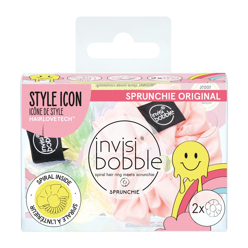 Invisibobble Sprunchie Duo Retro Dreamin Hue-Man Love 2 Τεμάχια