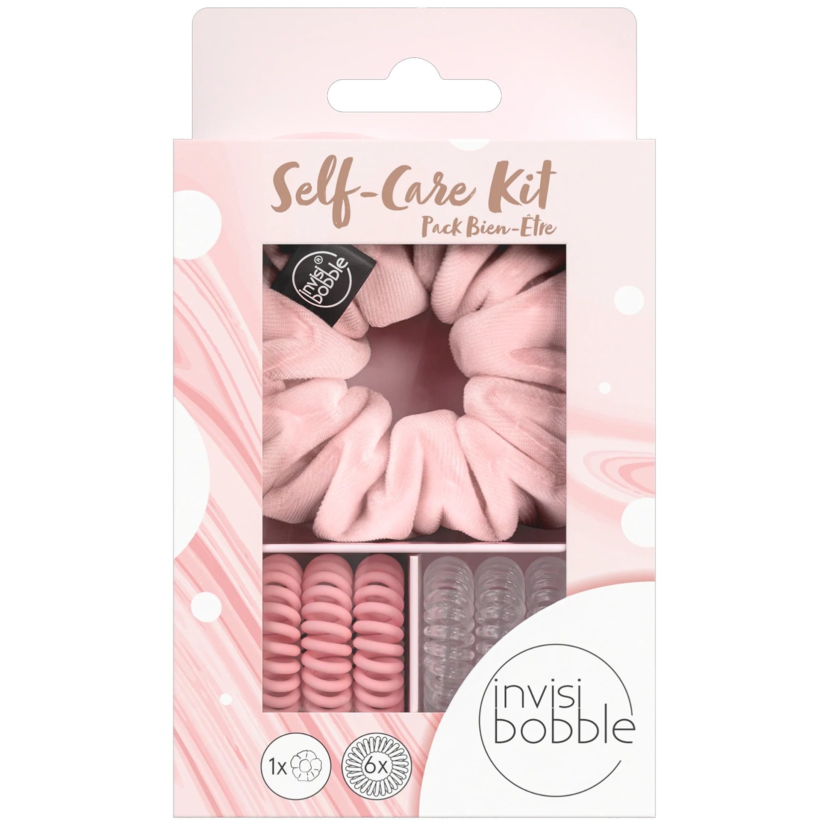 Invisibobble Gift Set Self-Care Kit Sprunchie Prima Ballerina 1 τεμάχιο & Original Slim Crystal 3 τεμάχια & Original Matte Me Myselfie and I Pink 3 Τεμάχια Λαστιχάκια Μαλλιών