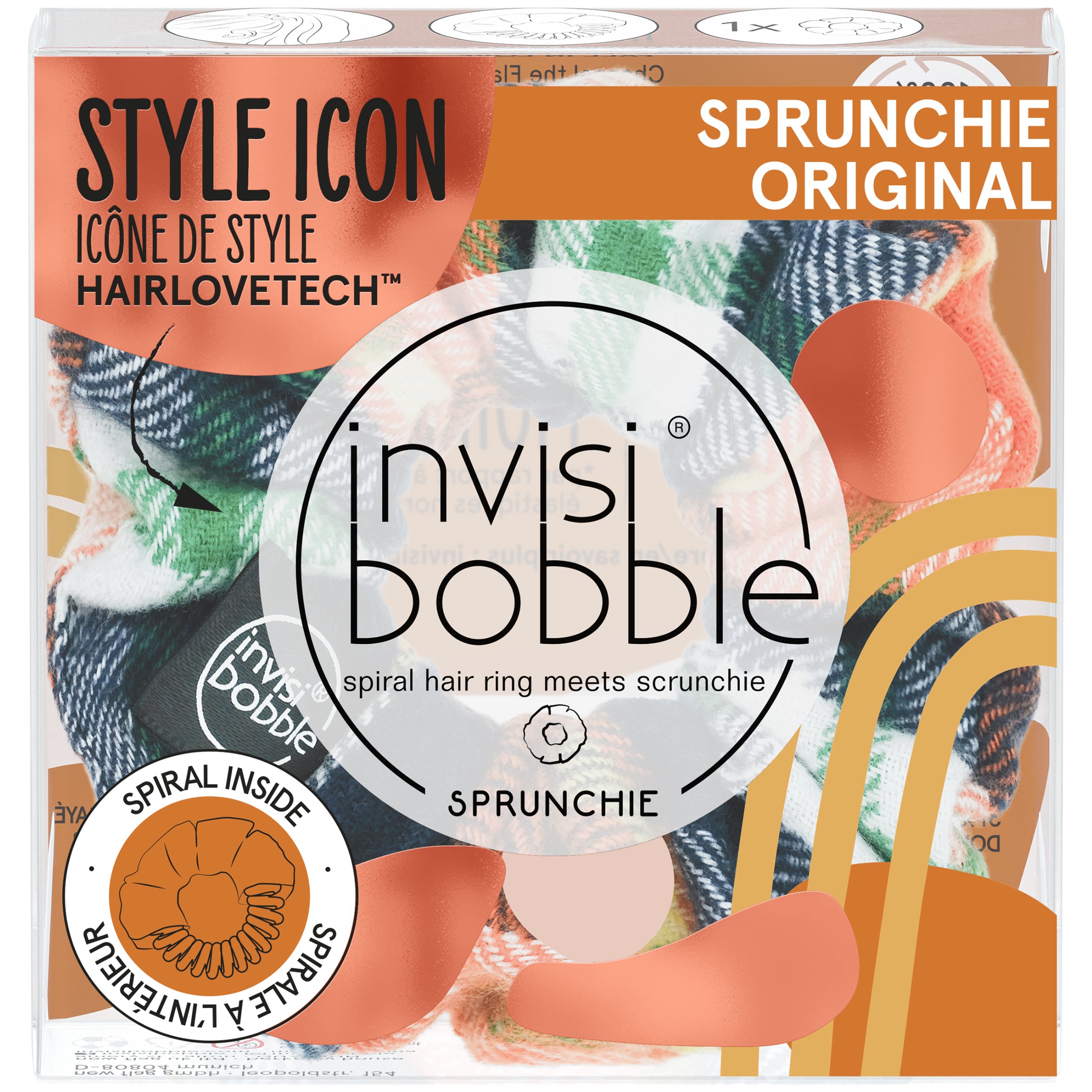 Invisibobble Sprunchie Original Fall in Love Collection Channel the Flannel Λαστιχάκι Μαλλιών με Υφασμάτινη Επένδυση για Απόλυτο Κράτημα & Στυλ 1 Τεμάχιο