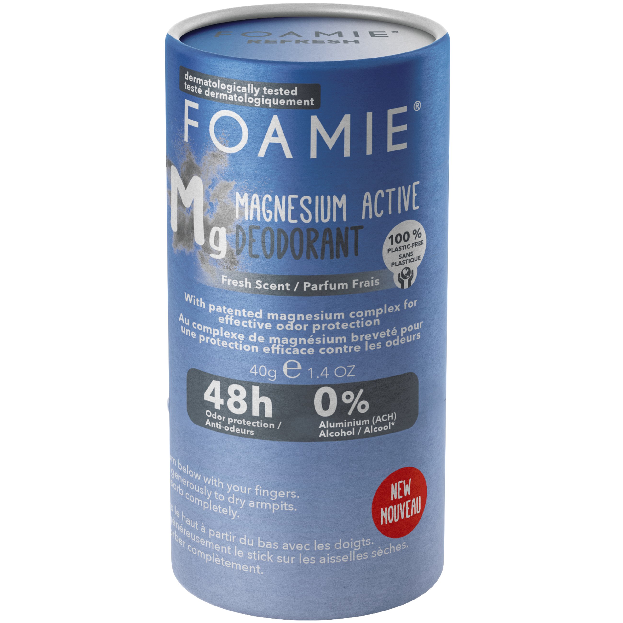 Foamie Refresh Magnesium Active Solid Deodorant Ανδρικό Αποσμητικό σε Μορφή Stick 48ωρης Προστασίας με Φρέσκο Άρωμα που Διαρκεί 40g