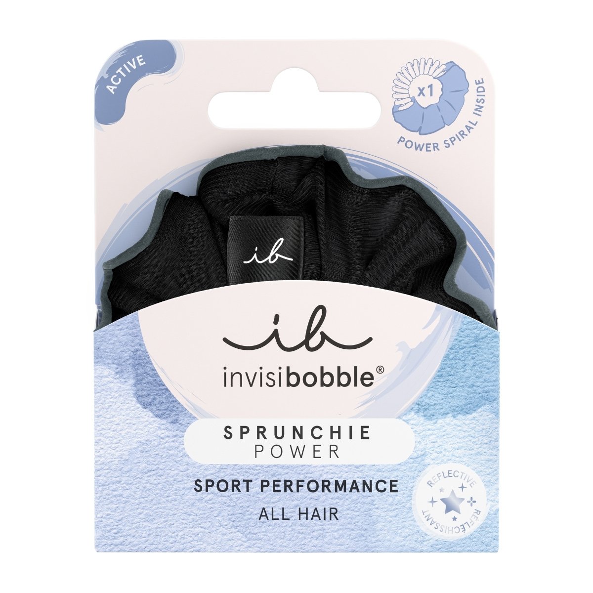 Invisibobble Sprunchie Power Sport Performance Black Panther Λαστιχάκι Μαλλιών με Υφασμάτινη Επένδυση για Απόλυτο Κράτημα 1 Τεμάχιο
