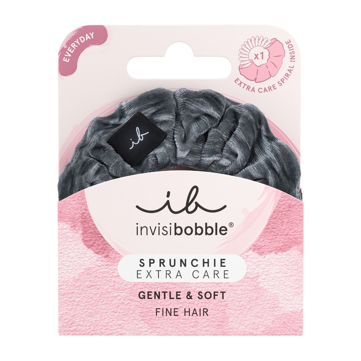 Invisibobble Everyday Sprunchie Extra Care Soft as Silk Λαστιχάκι Μαλλιών με Υφασμάτινη Επένδυση για Απόλυτο Κράτημα & Στυλ σε Γκρι Χρώμα 1 Τεμάχιο