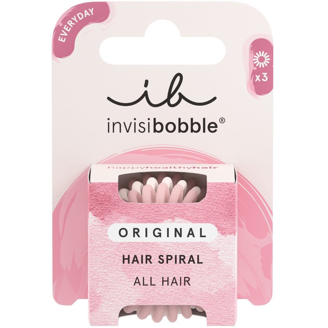 Invisibobble Original Hair Spiral Λαστιχάκια Μαλλιών για Απόλυτο Κράτημα 3 Τεμάχια – The Pinks
