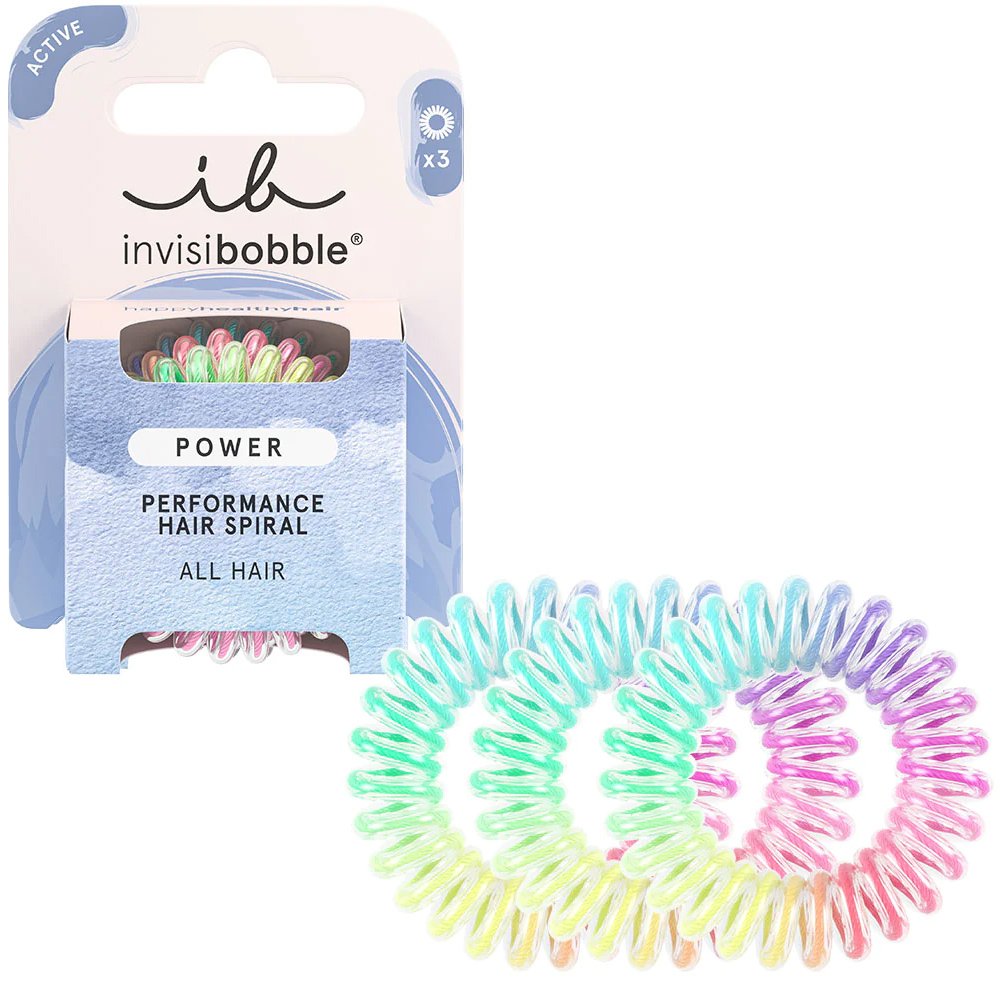 Invisibobble Power Performance Hair Spiral Λαστιχάκια Μαλλιών για Δυνατό Κράτημα 3 Τεμάχια – Magic Rainbow