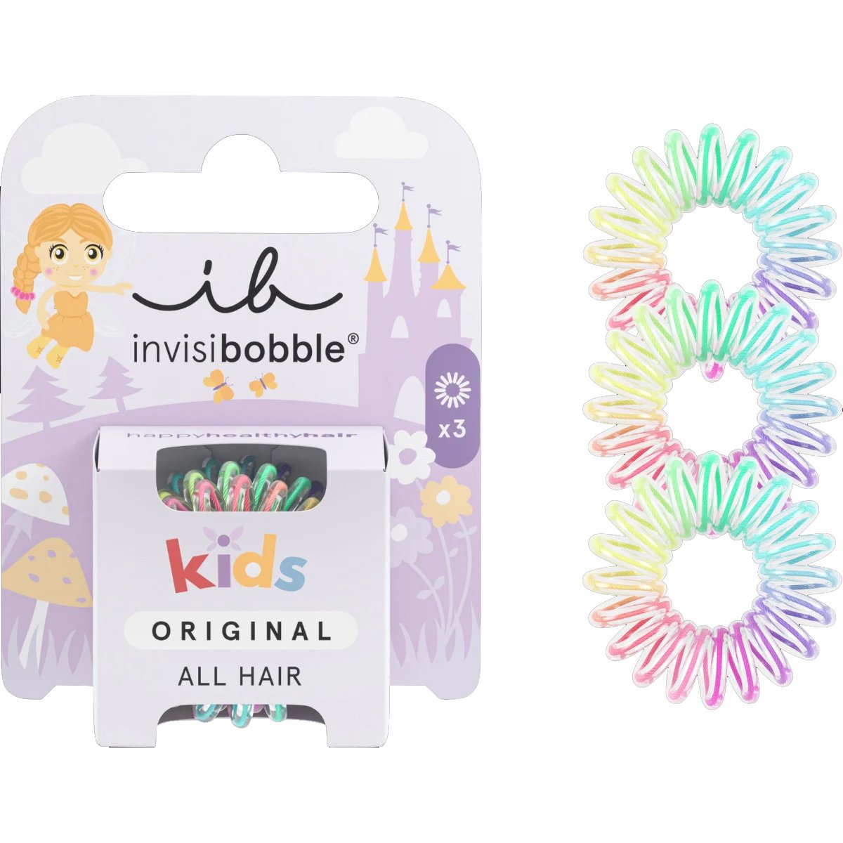 Invisibobble Kids Original Hair Spiral Παιδικά Λαστιχάκια Μαλλιών 3 Τεμάχια – Magic Rainbow