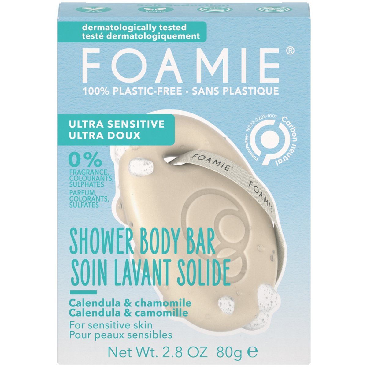 Foamie Soft Seduction Ultra Sensitive Calendula & Chamomile Shower Body Bar Μπάρα Καθαρισμού Σώματος με Καλέντουλα & Χαμομήλι για Ευαίσθητες Επιδερμίδες 80g