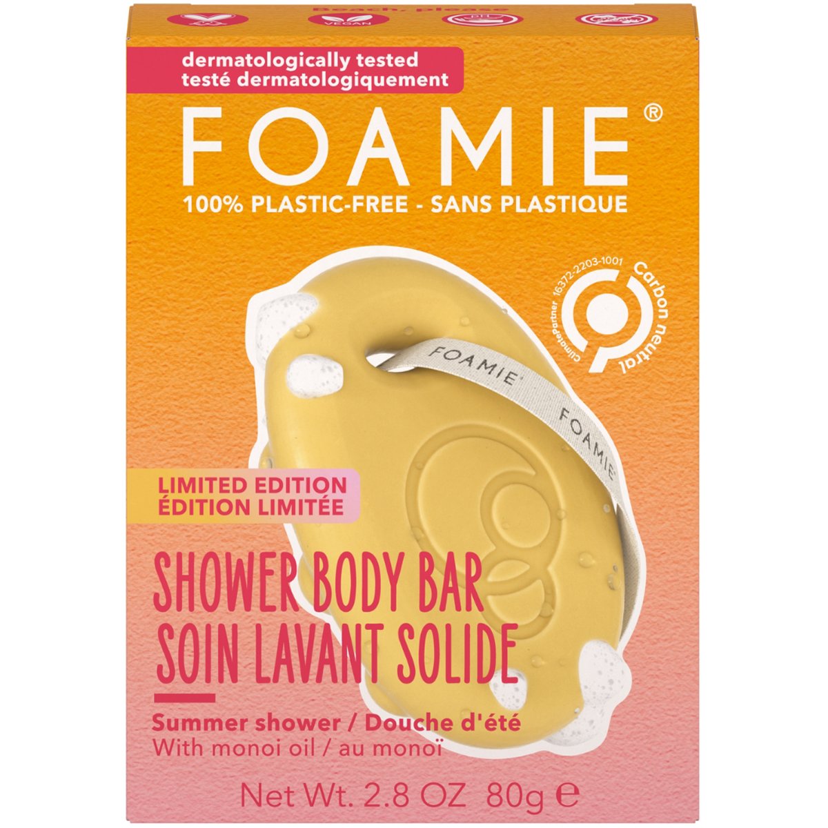 Foamie Beach, Please Monoi Oil Summer Shower Body Bar Limited Edition Μπάρα Καθαρισμού Σώματος με Έλαιο Monoi για Καθαρισμό & Ενυδατώση της Επιδερμίδας 80g
