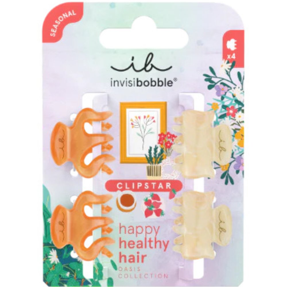 Invisibobble Clipstar Oasis Petit Citrus Κλιπ για Λεπτά & Κανονικά Μαλλιά 2 Τεμάχια