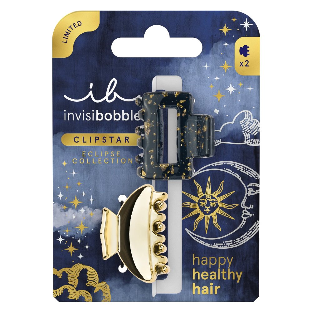 Invisibobble Clipstar Eclipse Lunar Glam Κλάμερ για Λεπτά & Κανονικά Μαλλιά 2 Τεμάχια