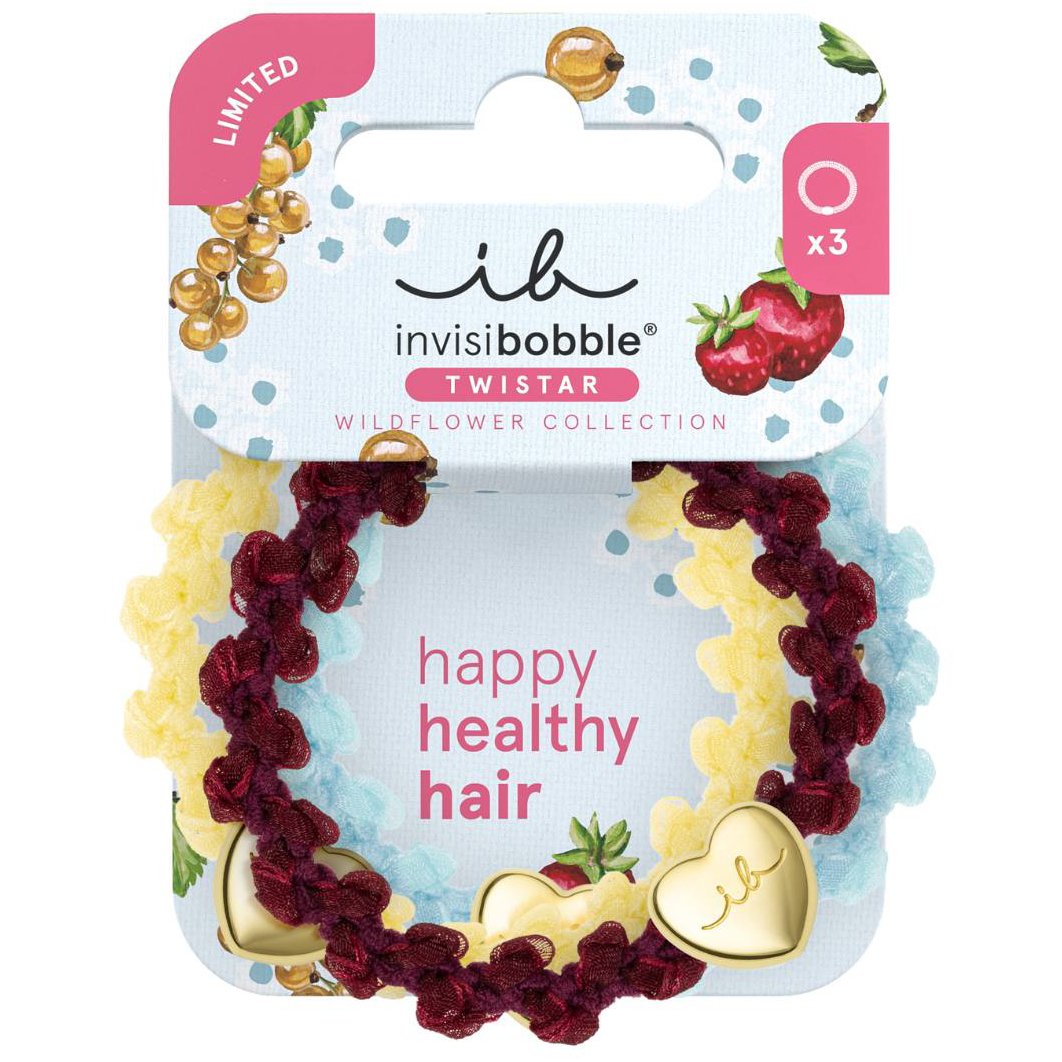 Invisibobble Limited Collection Wildflower Cherry Twist Twistar Αξεσουάρ Μαλλιών σε Στυλ Twist για μια Παιχνιδιάρικη Πινελιά στα Χτενίσματα 3 Τεμάχια