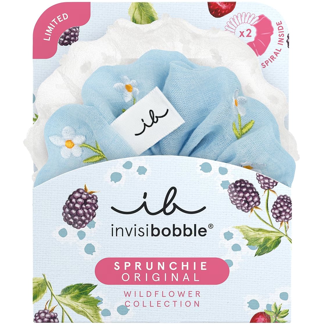 Invisibobble Limited Collection Wildflower Sunthreads Original Sprunchie Λαστιχάκι Μαλλιών με Φλοράλ Λεπτομέρειες για Μέγιστο Κράτημα & μια Απαλή, Αέρινη Εμφάνιση 2 Τεμάχια