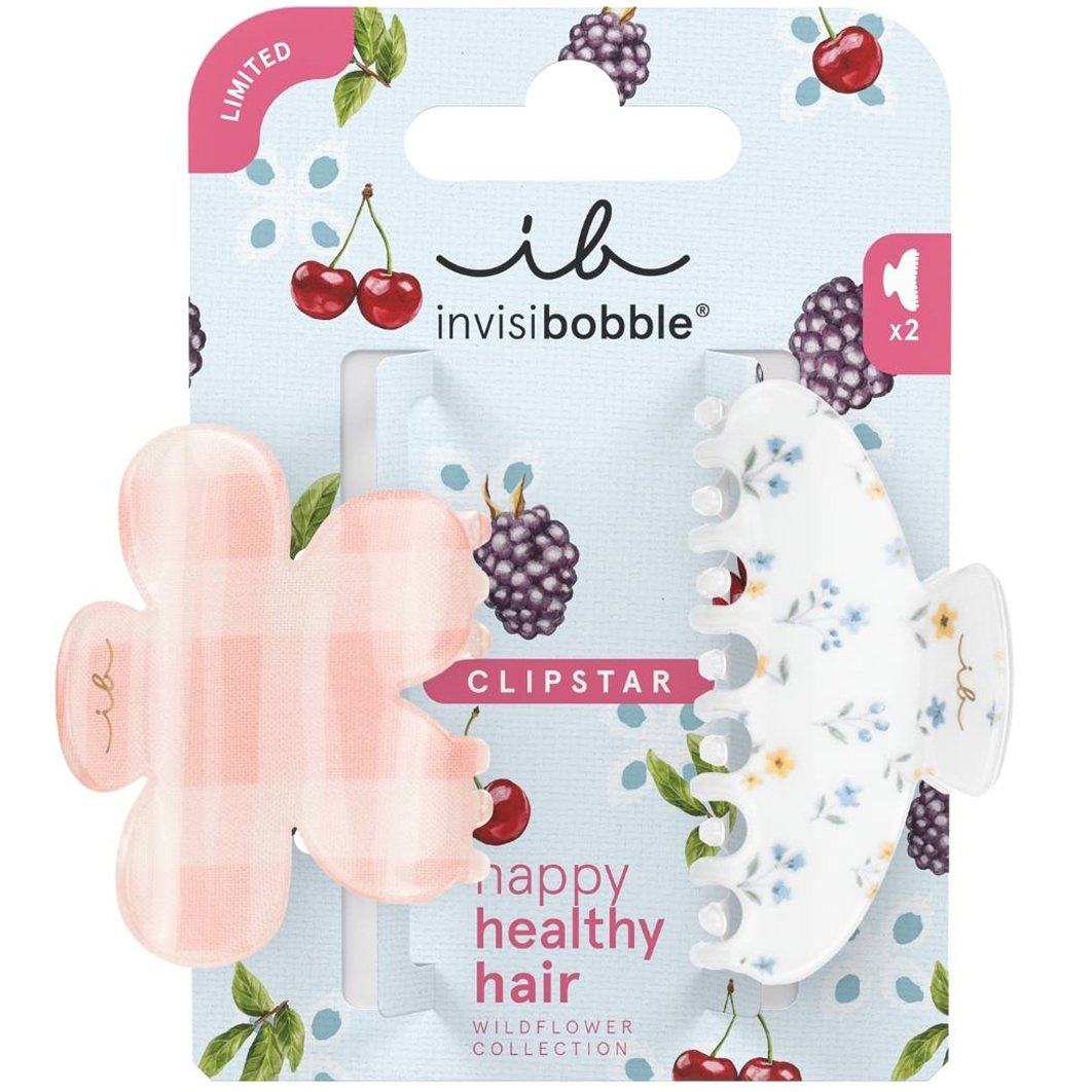 Invisibobble Limited Collection Wildflower Petals N Punch Clipstar Κλιπ Μαλλιών σε Καρό & Φλοράλ Μοτίβο για Κανονικό Κράτημα & Στυλ σε Όλους τους Τύπους Μαλλιών 2 Τεμάχια