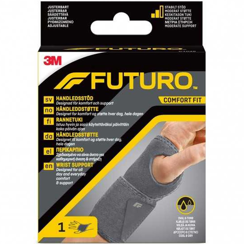 3M Futuro Comfort Fit Ρυθμιζόμενο Περικάρπιο για Καθημερινή Άνεση & Στήριξη Γκρι One Size 1 Τεμάχιο, Κωδ 04036