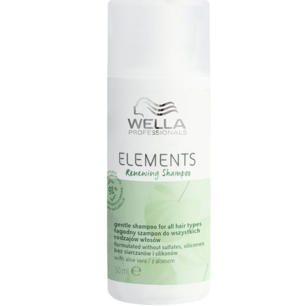 Wella Professionals Elements Renewing Shampoo with Aloe Vera Σαμπουάν Ήπιας Σύνθεσης με Αλόη για Όλους τους Τύπους Μαλλιών Travel Size 50ml