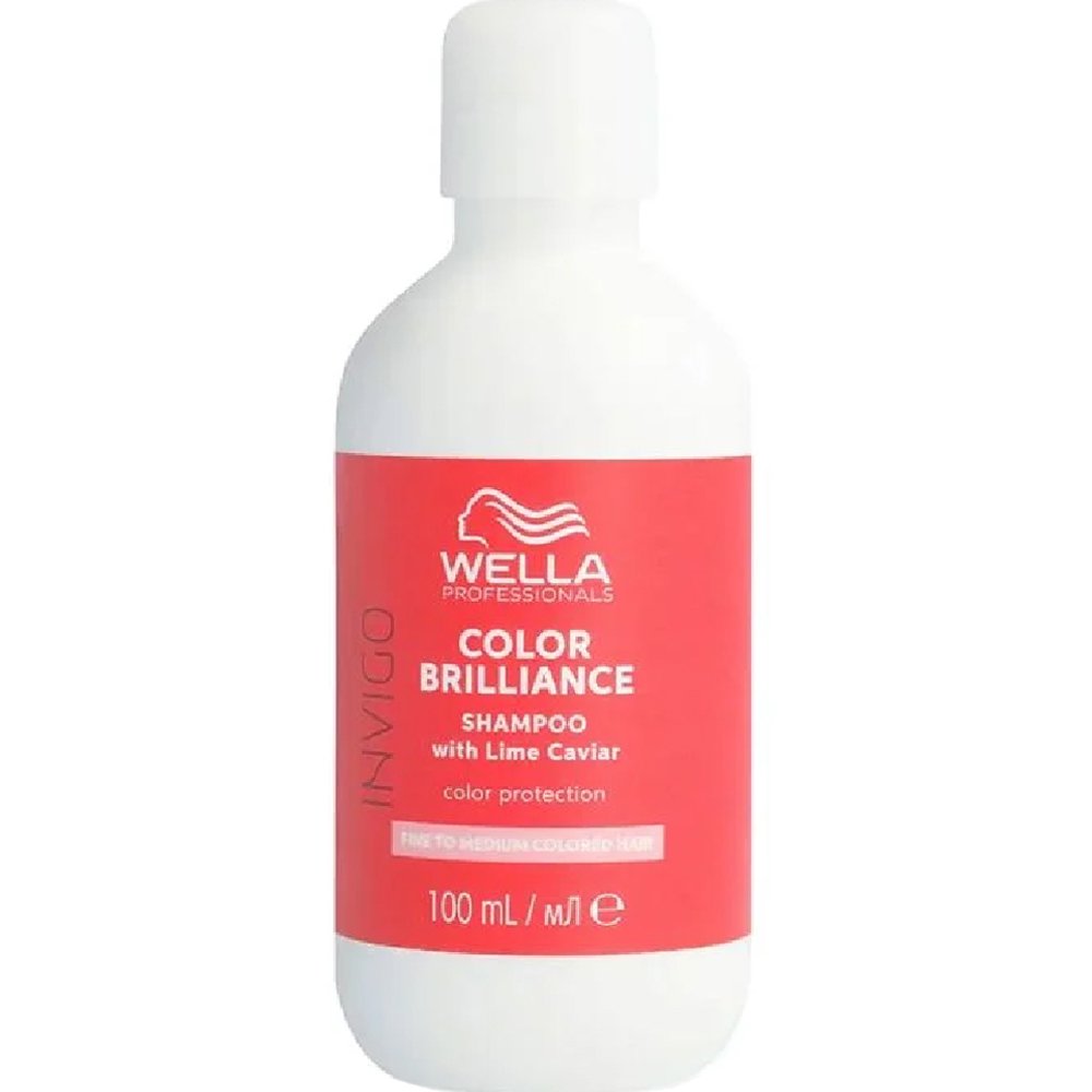 Wella Wella Professionals Invigo Color Brilliance Shampoo with Lime Caviar Fine to Medium Coloured Hair Σαμπουάν με Βελτιωμένο PH για Προστασία Χρώματος για Βαμμένα Λεπτά έως Κανονικά Μαλλιά με Μεγάλη Διάρκεια Travel Size 100ml