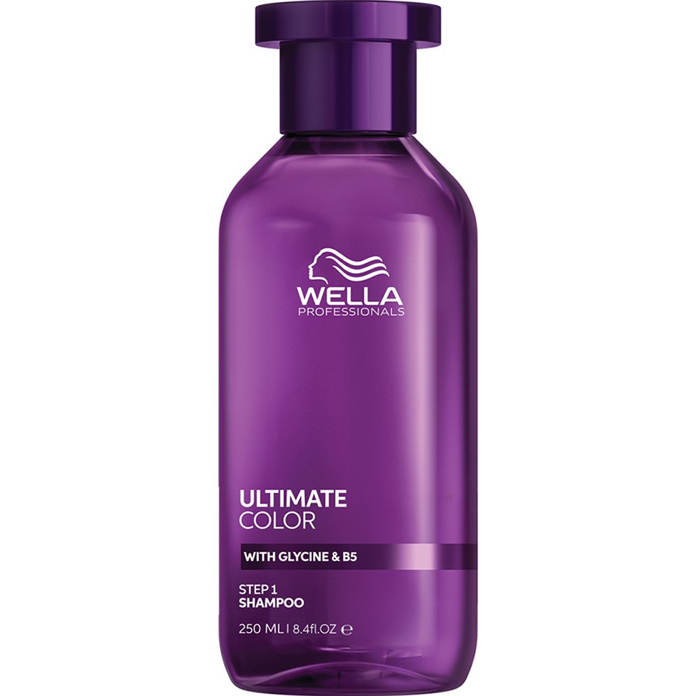 Wella Professionals Ultimate Color Step 1 Shampoo Σαμπουάν που Διατηρεί το Χρώμα των Μάλλιων & Προσδίδει Ζωντάνια, Καταπραΰνοντας το Τριχωτό Χωρίς Θειϊκά Άλατα με Γλυκίνη & Βιταμίνη Β5 250ml