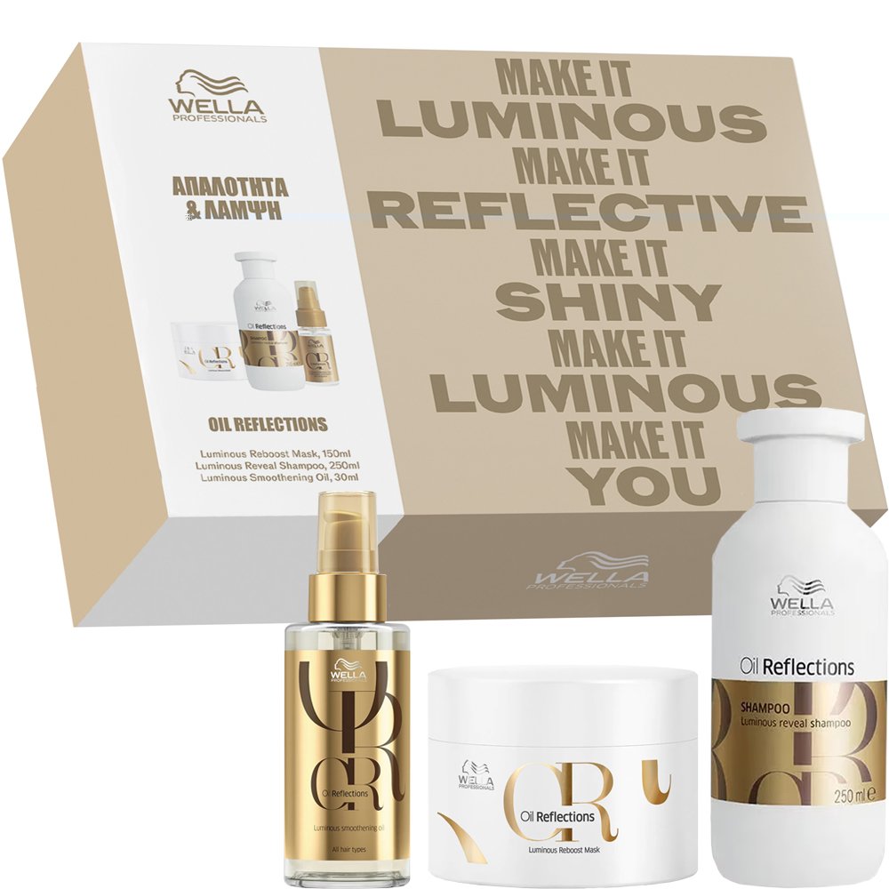 Wella Professionals Promo Oil Reflections Luminous Smoothening Hair Oil 30ml & Reboost Mask 150ml & Luminous Reveal Shampoo 250ml