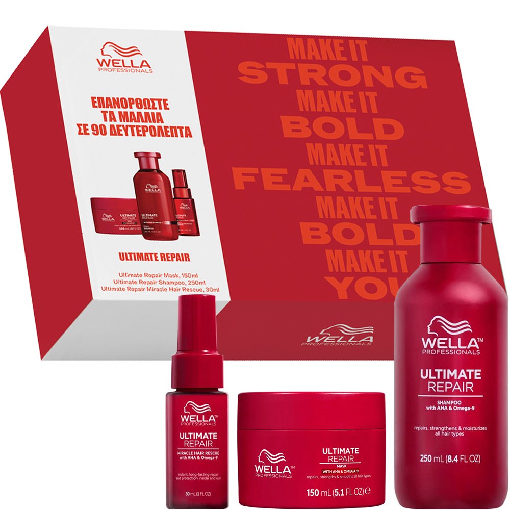 Wella Professionals Promo Ultimate Repair Miracle Hair Rescue Serum Step 3, 30ml & Hair Mask 150ml & Shampoo 250ml