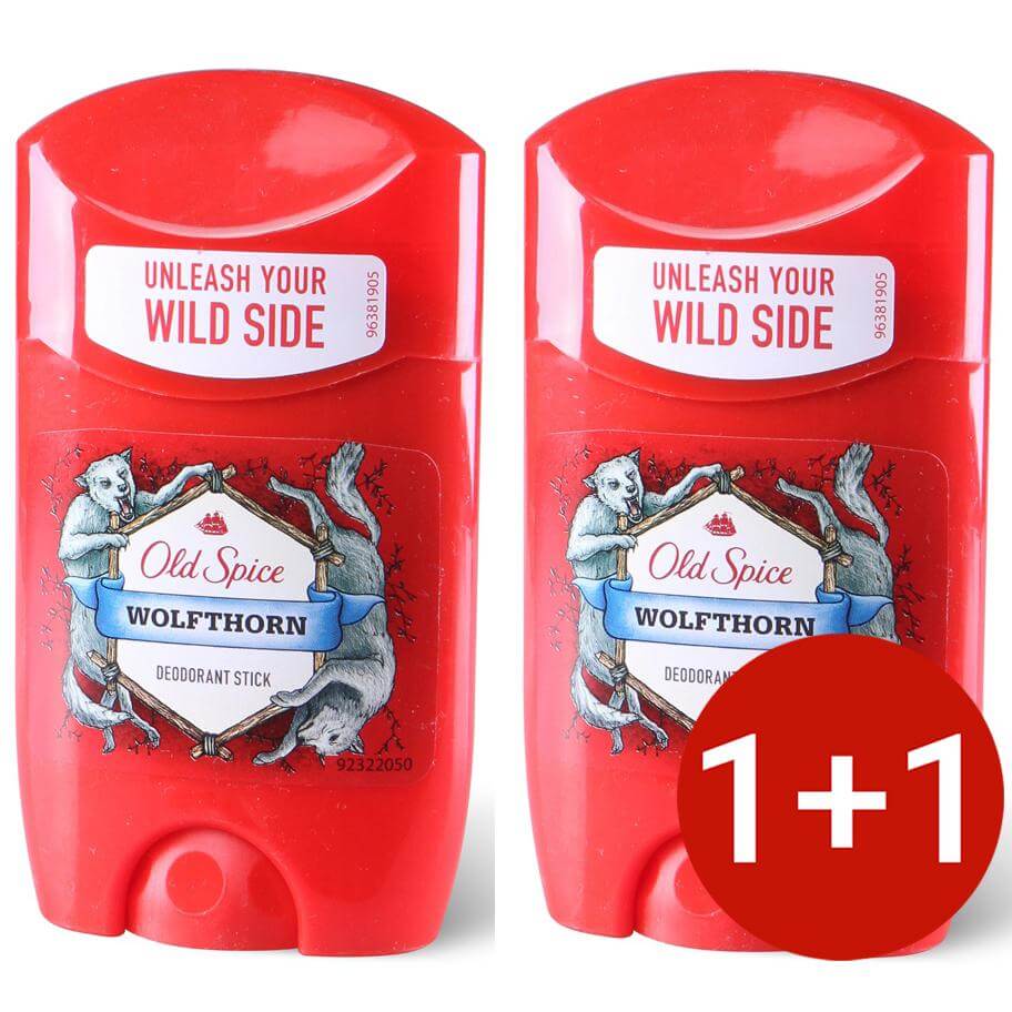Old Spice Deo Stick Wolfthorn Αποσμητικό με Χαρακτηριστικό Αρρενωπό Άρωμα για Άνδρες 50ml Προσφορά 1+1 Δώρο