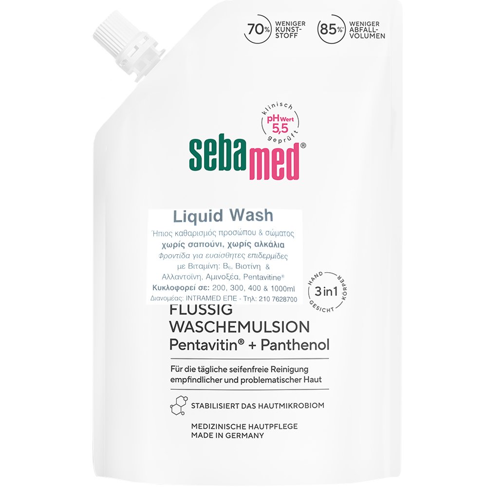 Sebamed Liquid Face & Body Wash Refill Ήπιο καθαριστικό Προσώπου Σώματος για Ευαίσθητη & Προβληματική Επιδερμίδα - 400ml