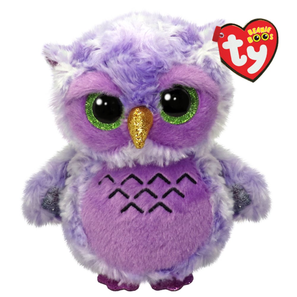 Ty Ty Beanie Babies Owlivia Plushie Λούτρινο Παιδικό Παιχνίδι Μώβ Κουκουβάγια 1 Τεμάχιο