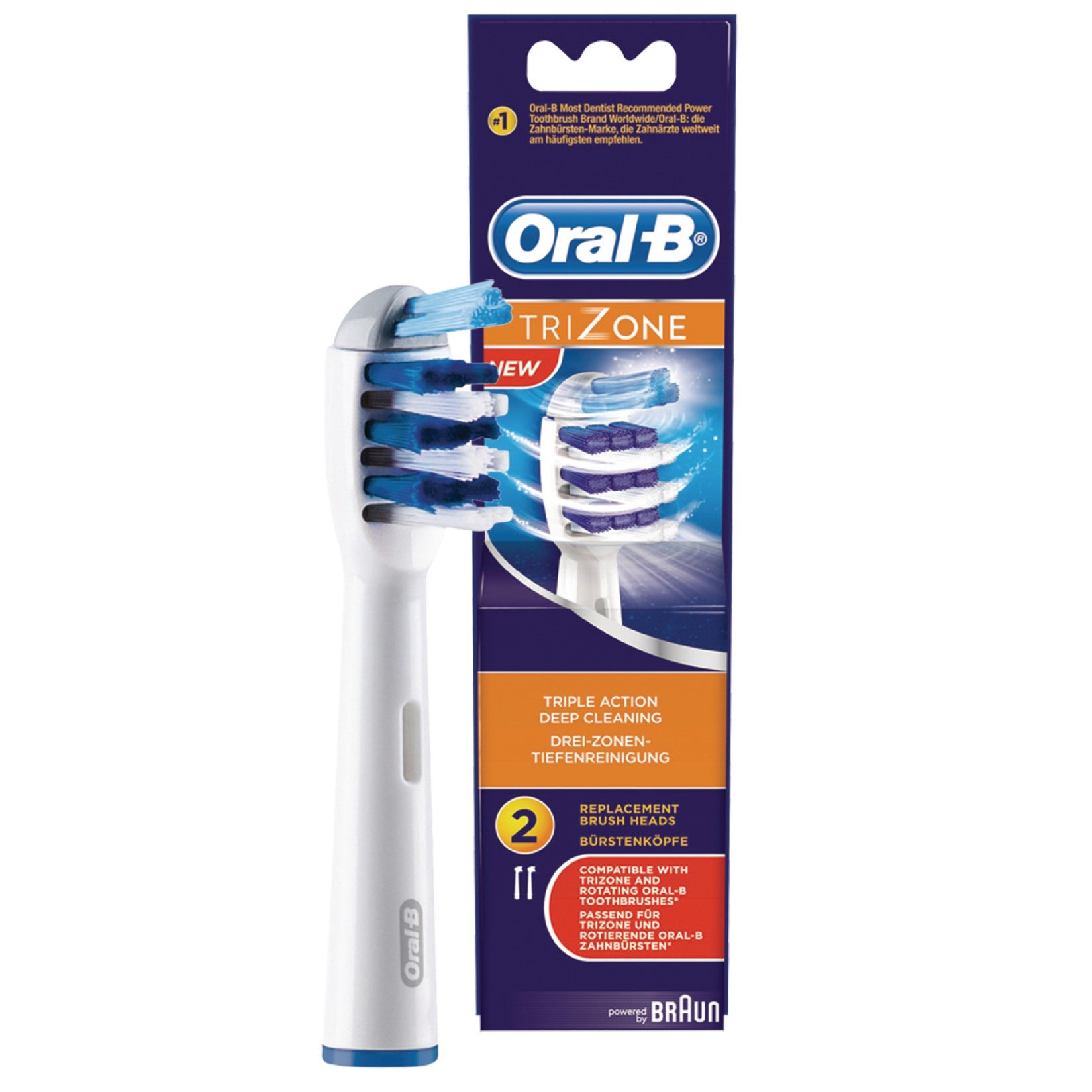 Oral-B TriZone Ανταλλακτικές Κεφαλές Ηλεκτρικής Οδοντόβουρτσας 2 Τεμάχια