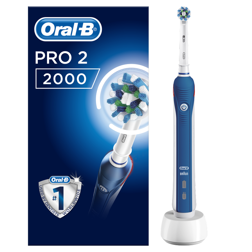 Oral-B Pro 2 2000 Ηλεκτρική Οδοντόβουρτσα με Ορατό Αισθητήρα Πίεσης 1 Τεμάχιο