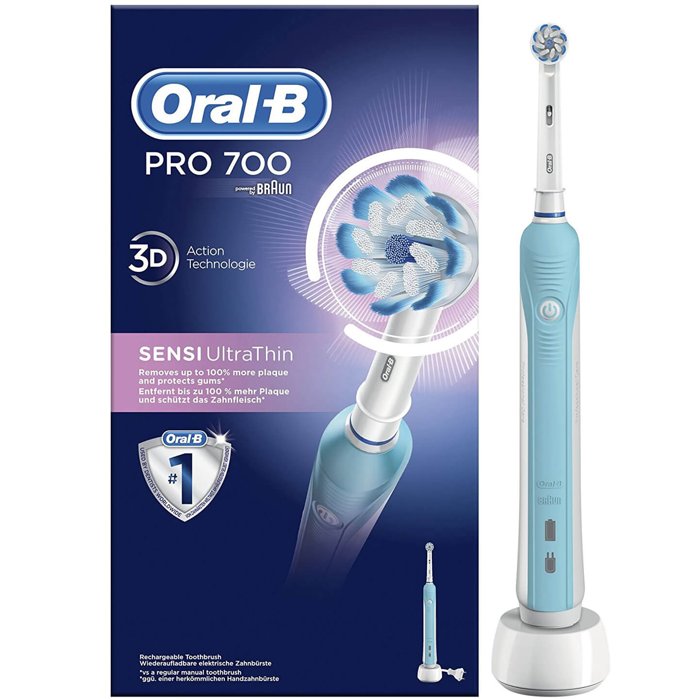 Oral-B Pro 700 Sensi Ultra Thin Ηλεκτρική Οδοντόβουρτσα για Έως 100% Αφαίρεση Πλάκας & Προστασίας των Ούλων 1 Τεμάχιο