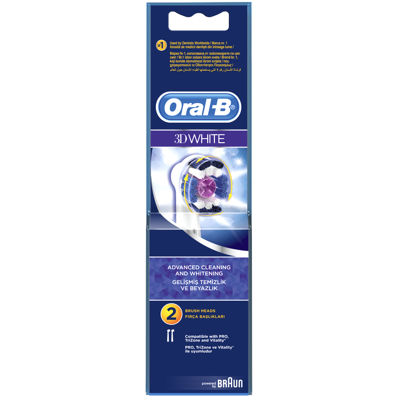 Oral-B 3D White Ανταλλακτικές Κεφαλές για Προηγμένο Καθαρισμό & Λεύκανση 2 Κεφαλές