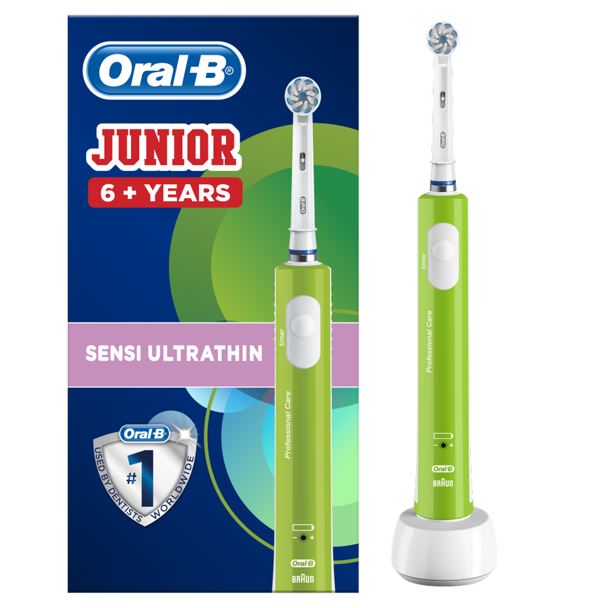 Oral-B Junior Cleaner Teeth Sensi UltraThin Επαναφορτιζόμενη Ηλεκτρική Οδοντόβουρτσα για Παιδιά από 6 Ετών, 1 Τεμάχιο 27503
