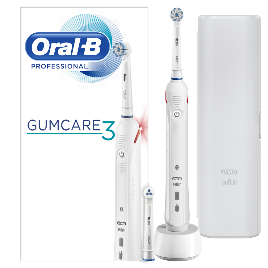 Oral-B Professional GumCare 3 Ηλεκτρική Οδοντόβουρτσα, Προστασία των Ούλων με Ορατό Αισθητήρα Πίεσης & Σύνδεση με Bluetooth