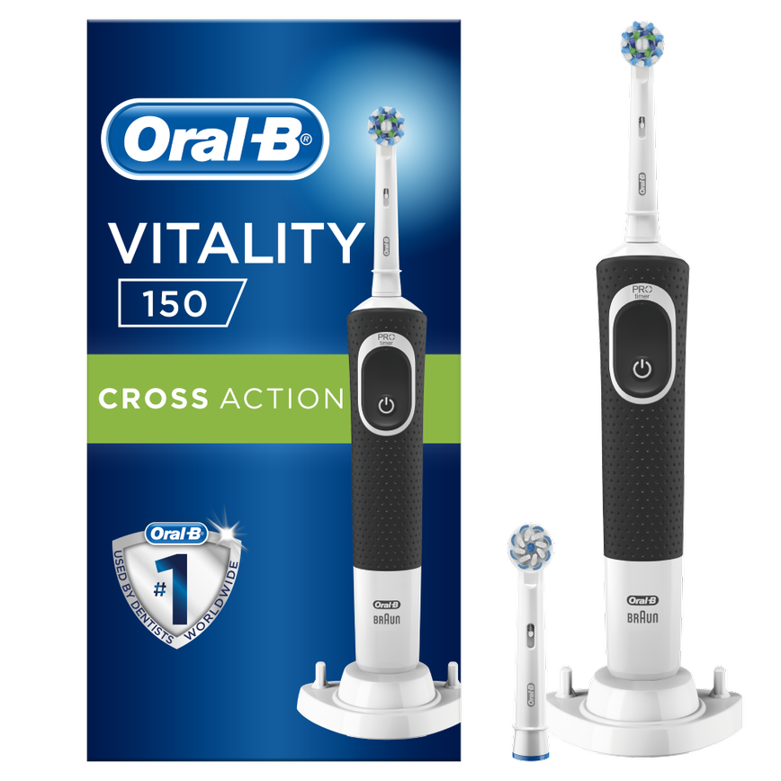 Oral-B Vitality 150 CrossAction Black Επαναφορτιζόμενη Ηλεκτρική Οδοντόβουρτσα 1 τεμάχιο