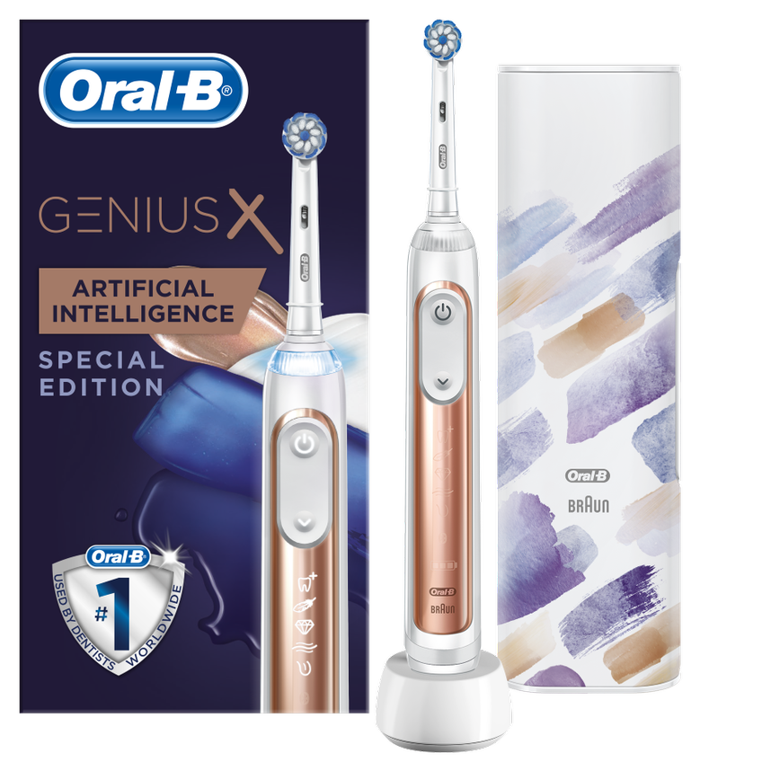 Oral-B GeniusX 10000 Special Edition Rose Gold Ηλεκτρική Οδοντόβουρτσα,Λειτουργία Αναγνώρισης Βουρτσίσματος Τεχνητής Νοημοσύνης
