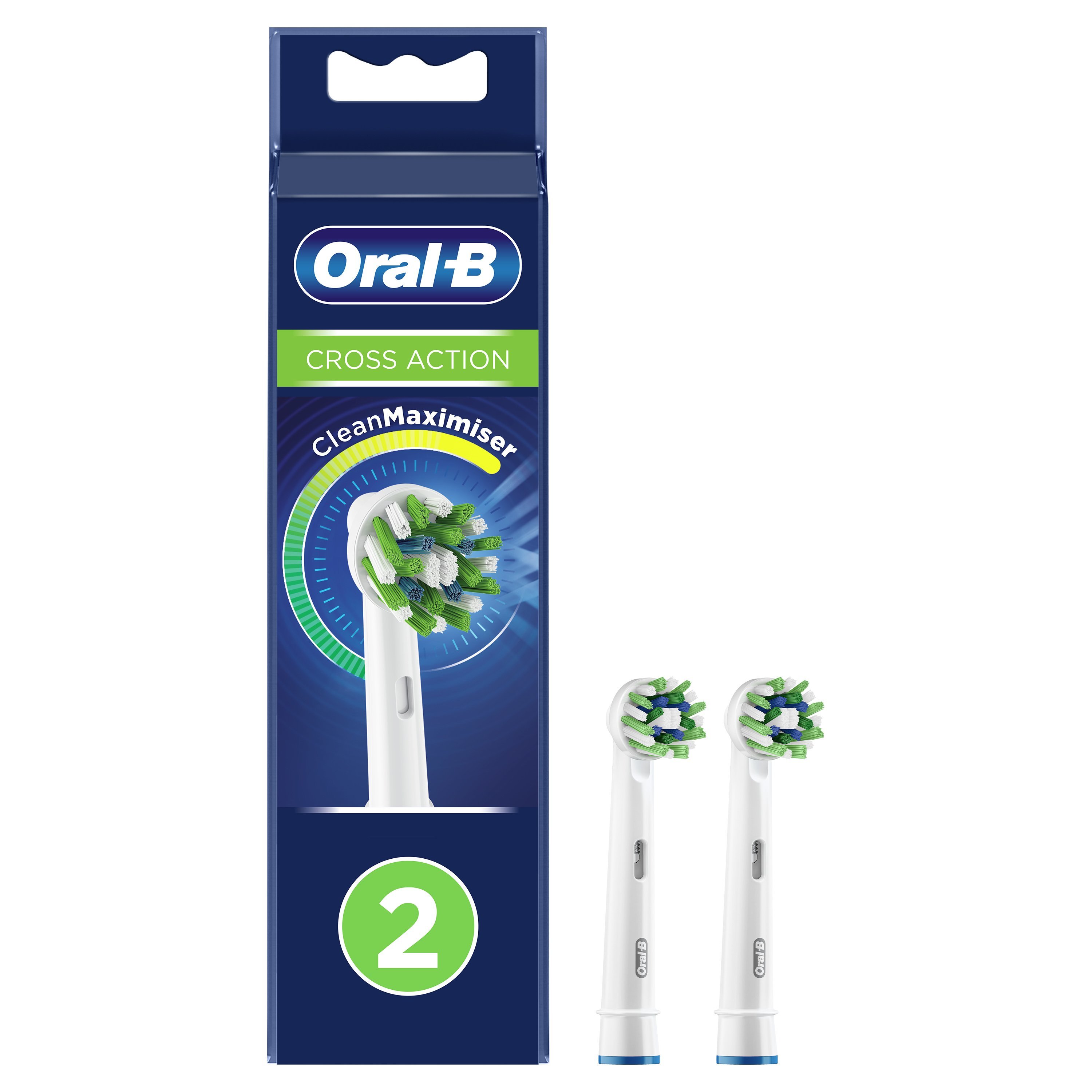 Oral-B Cross Action Clean Maximiser White Ανταλλακτικές Κεφαλές Ηλεκτρικής Οδοντόβουρτσας 2 Τεμάχια