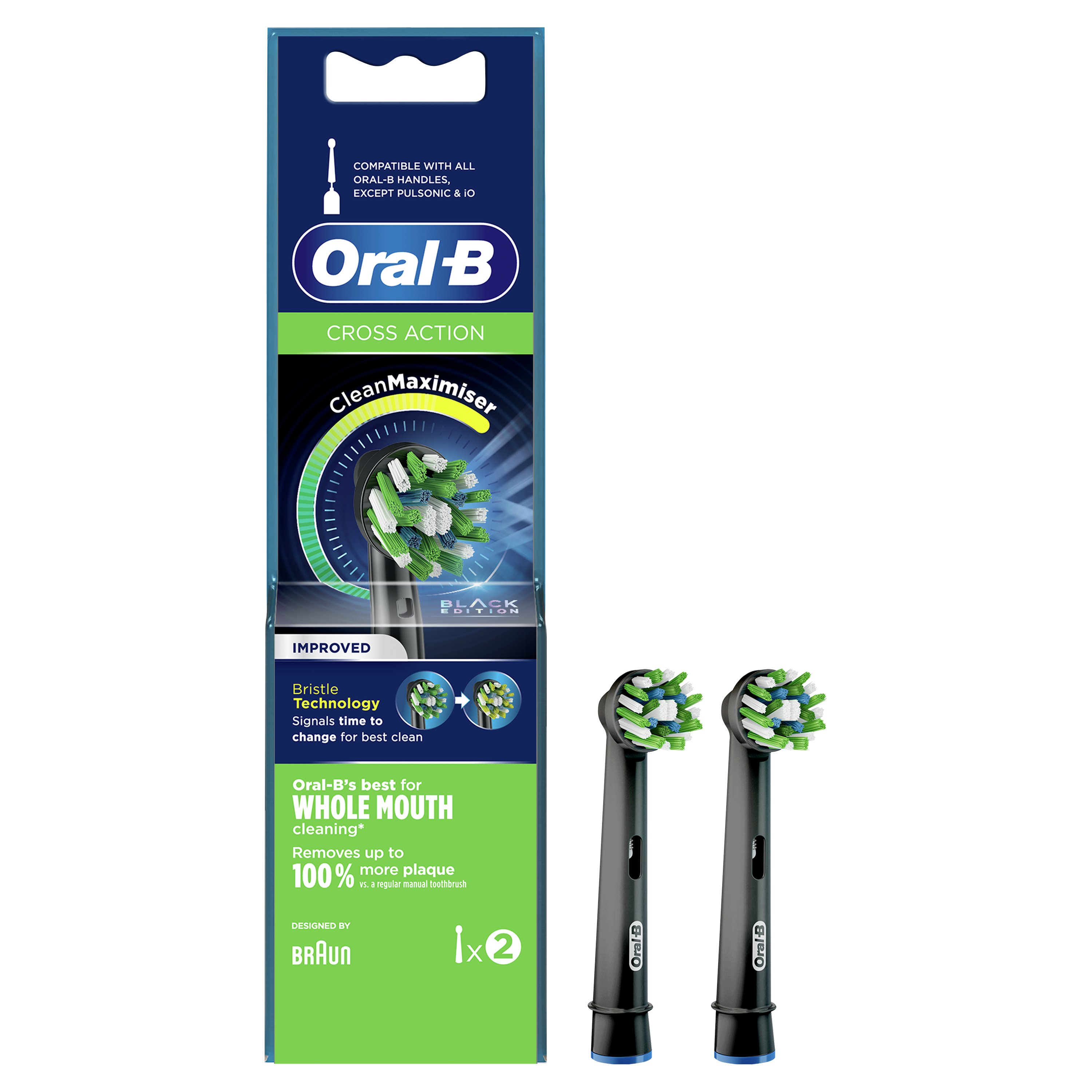 Oral-B Cross Action Clean Maximiser Ανταλλακτικές Κεφαλές Ηλεκτρικής Οδοντόβουρτσας 2 Τεμάχια