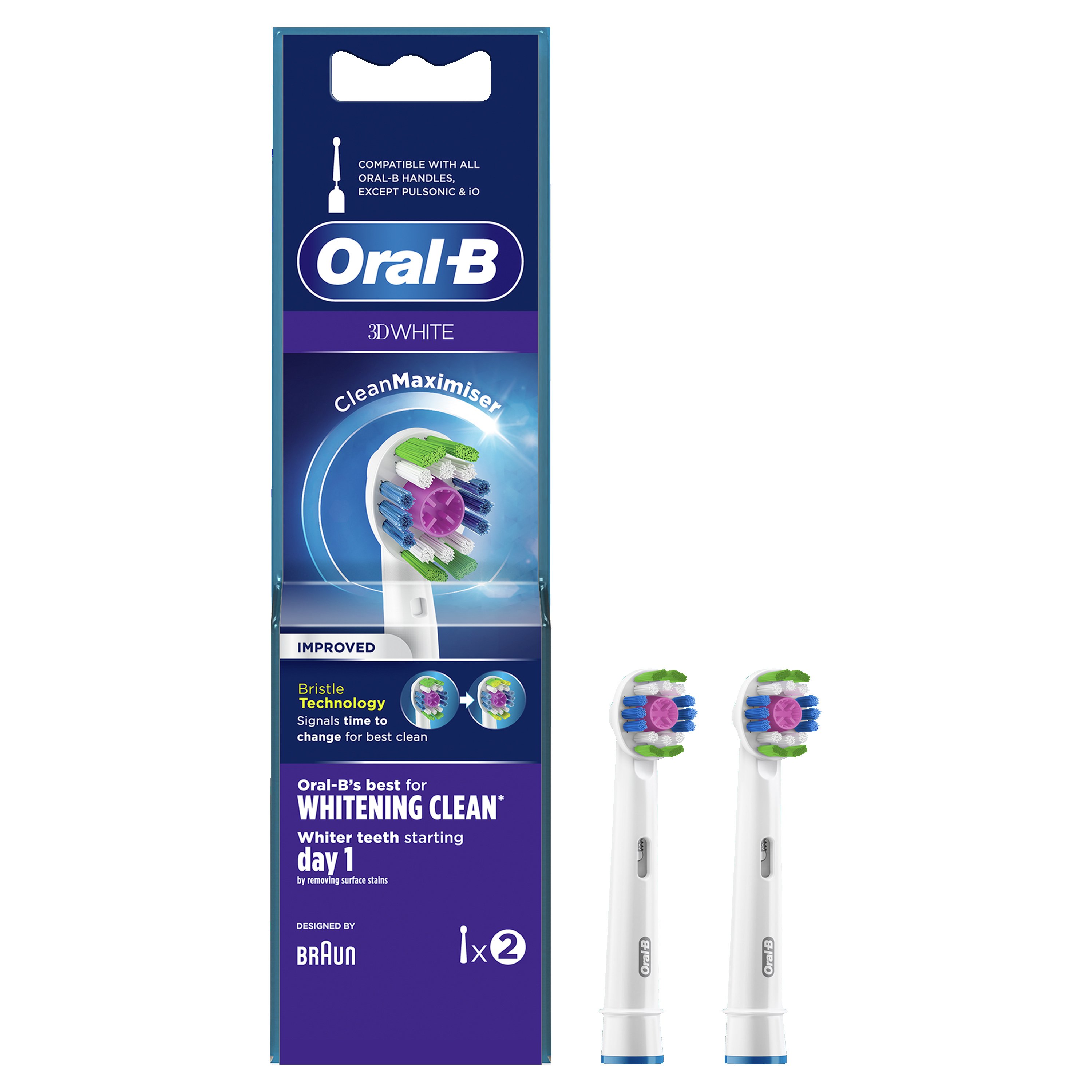 Oral-B 3D White Ανταλλακτικές Κεφαλές για Προηγμένο Καθαρισμό & Λεύκανση 2 Κεφαλές