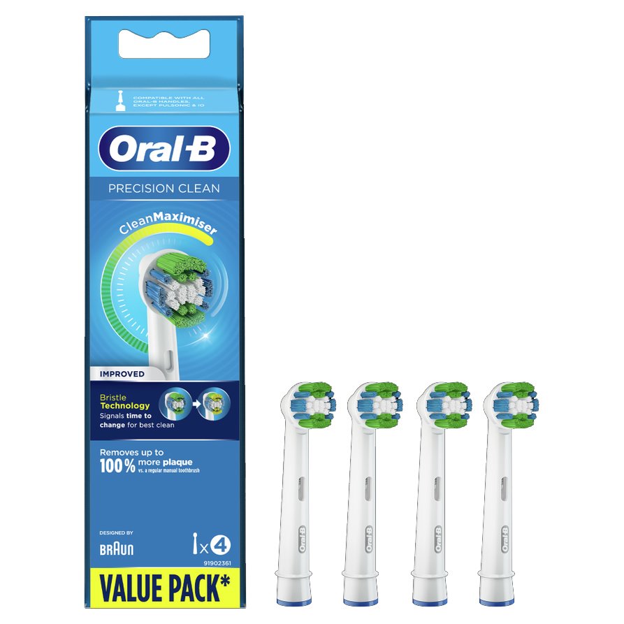 Oral-B Precision Clean Maximiser Ανταλλακτικές Κεφαλές με Βελτιωμένη Τεχνολογία Ινών 4 Τεμάχια