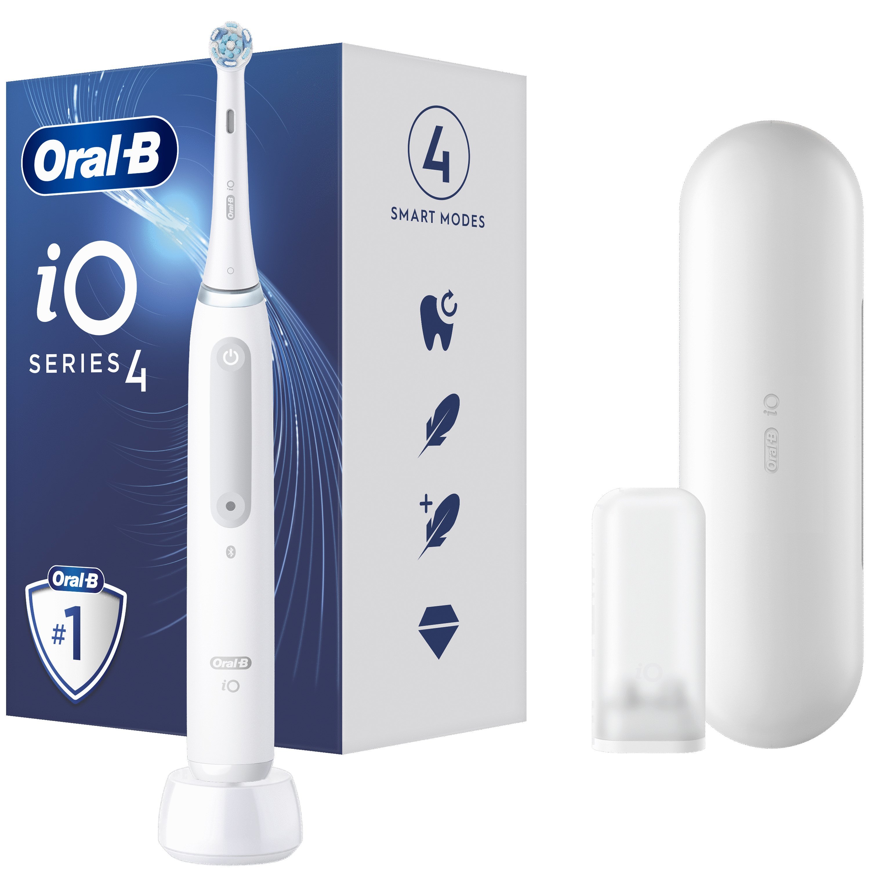Oral-B iO Series 4 Electric Toothbrush White Ηλεκτρική Οδοντόβουρτσα Προηγμένης Τεχνολογίας σε Λευκό Χρώμα 1 Τεμάχιο