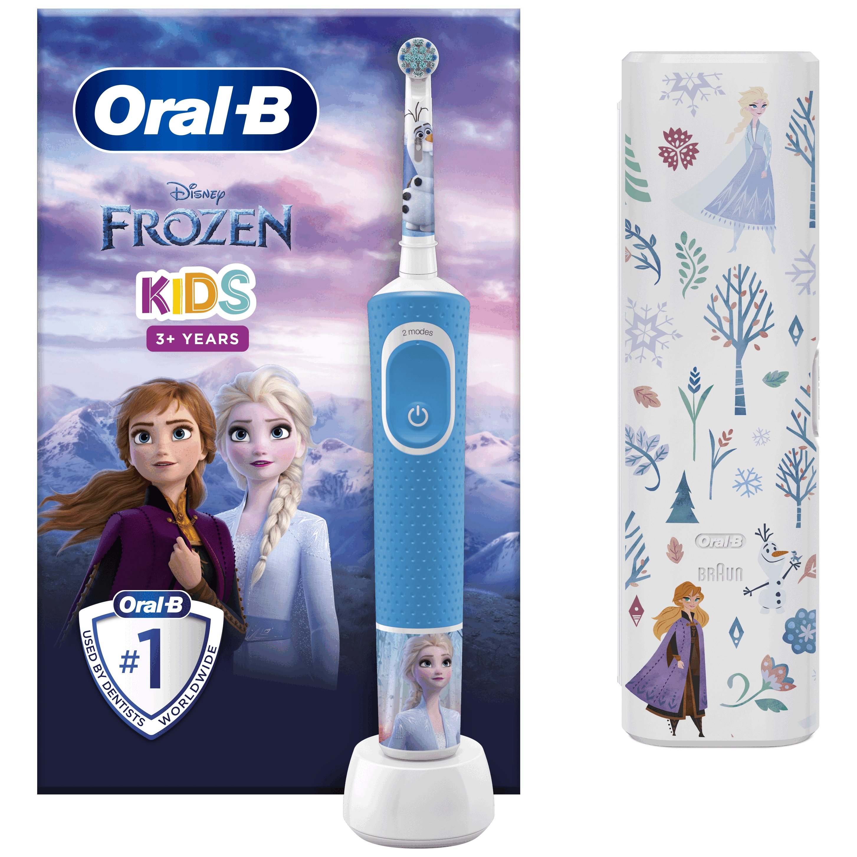 Oral-B Kids Frozen 3+ Years Extra Soft, Παιδική Ηλεκτρική Οδοντόβουρτσα για πολύ Απαλό Καθαρισμό & Δώρο Exclusive Travel Case