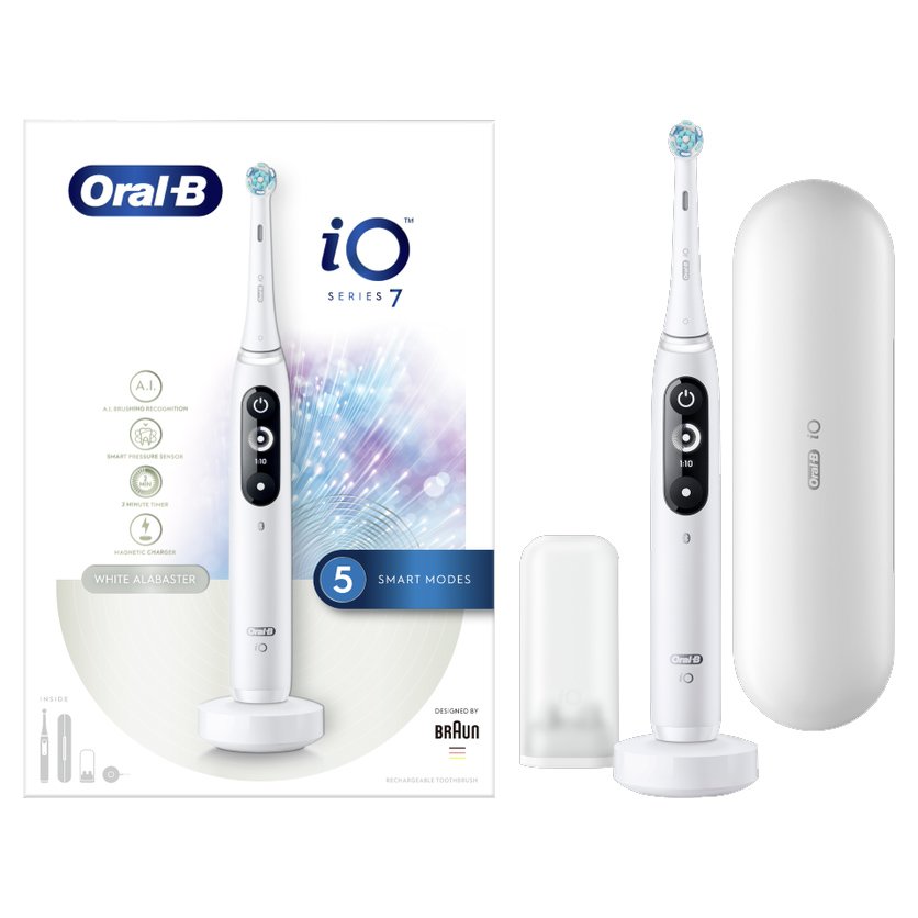 Oral-B iO Series 7 Magnetic White Alabaster Ηλεκτρική Οδοντόβουρτσα Προηγμένης Τεχνολογίας 1 Τεμάχιο