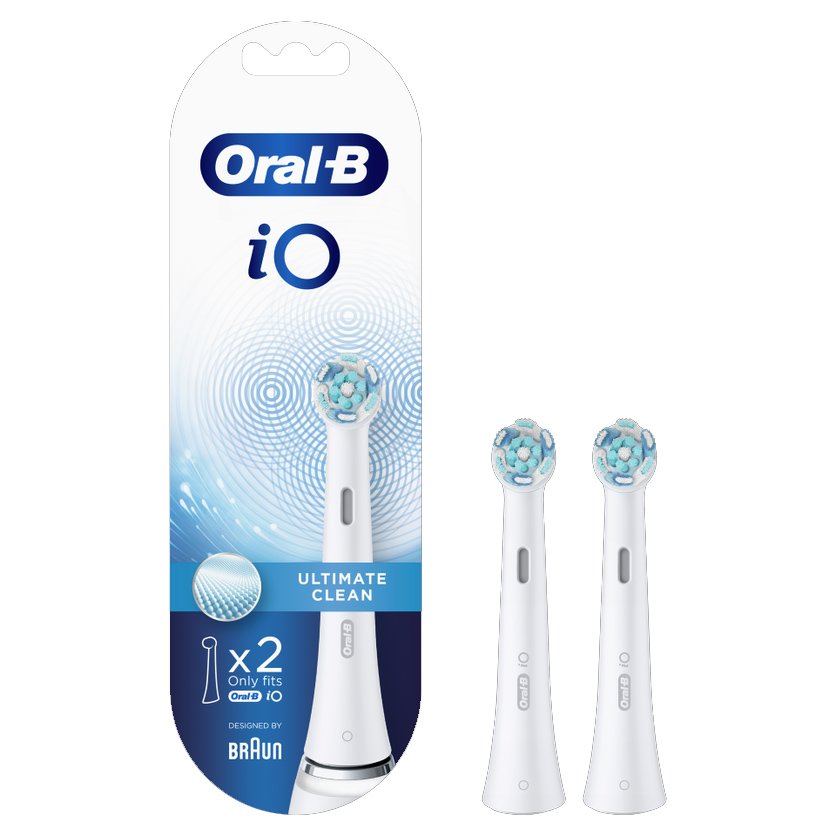 Oral-B iO Ultimate Clean Ανταλλακτικές Κεφαλές Βουρτσίσματος για Επαγγελματικό Καθαρισμό 2 Τεμάχια