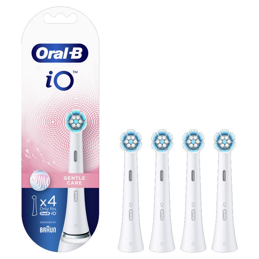 Oral-B iO Gentle Care Ανταλλακτικές Κεφαλές Βουρτσίσματος για Απαλό & Επαγγελματικό Καθαρισμό των Ευαίσθητων Δοντιών 4 Τεμάχια