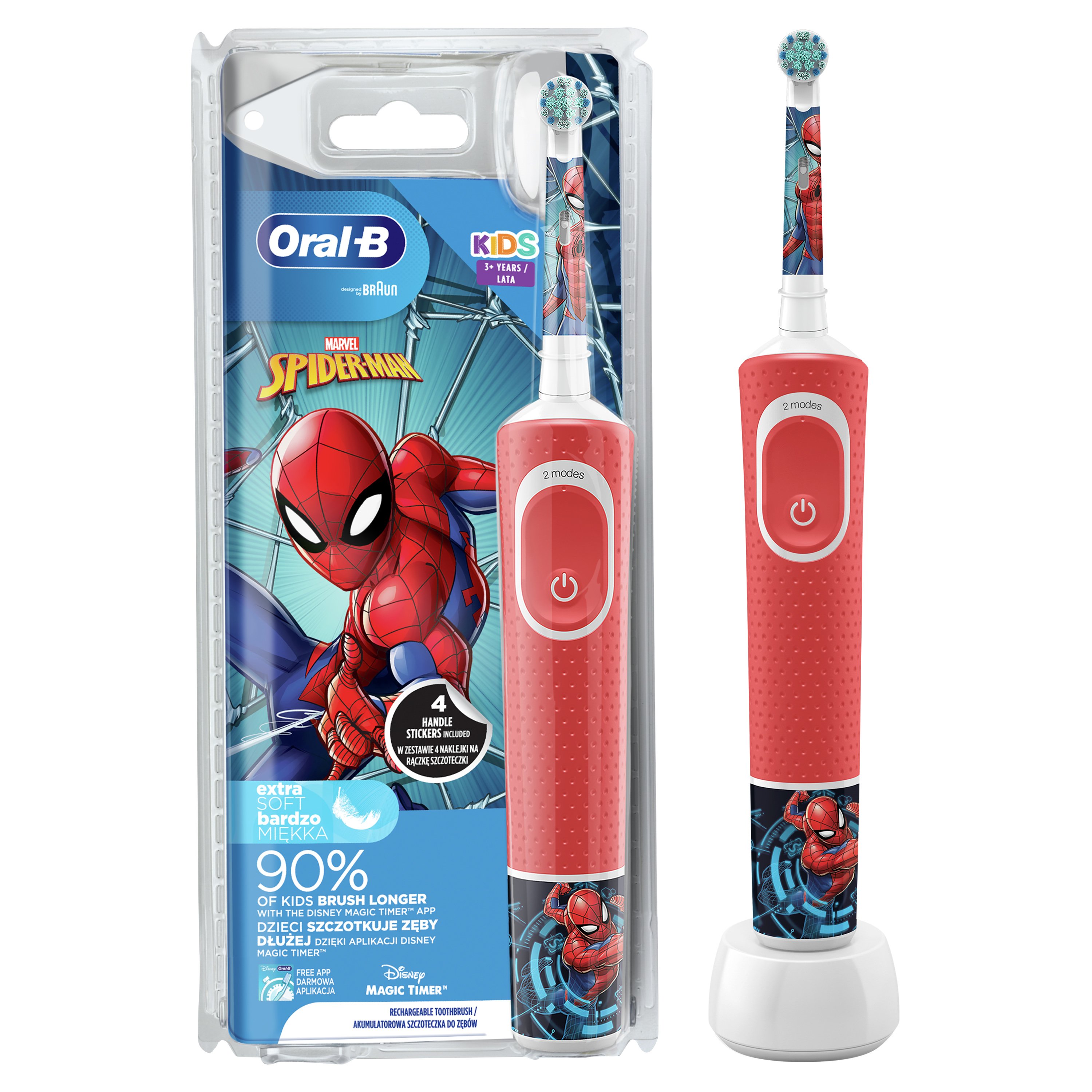 Oral-B Kids Spiderman Ηλεκτρική Οδοντόβουρτσα για Παιδιά από 3 Ετών 1 Τεμάχιο