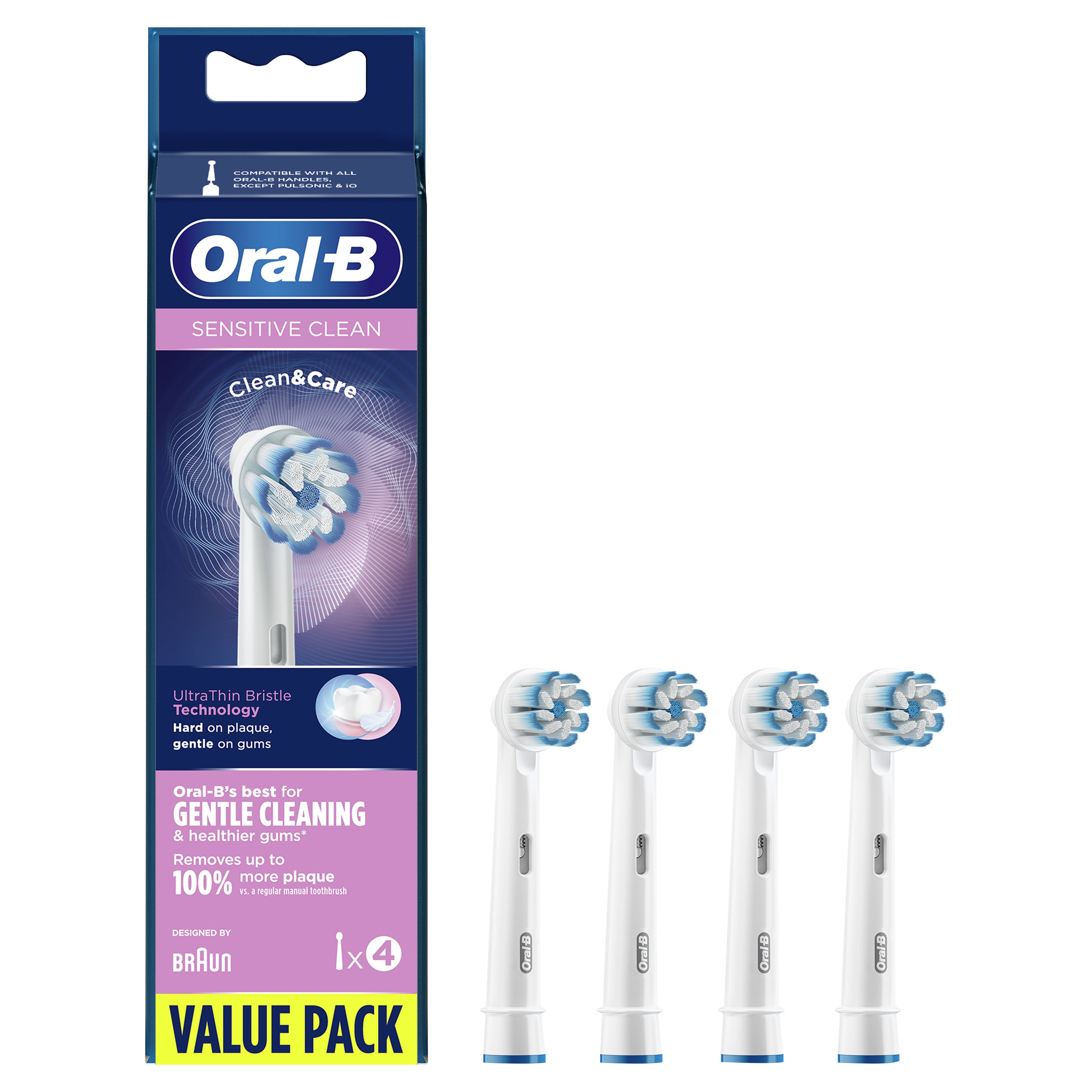 Oral-B Sensitive Clean & Care Value Pack Ανταλλακτικές Κεφαλές Ηλεκτρικής Οδοντόβουρτσας 4 Τεμάχια
