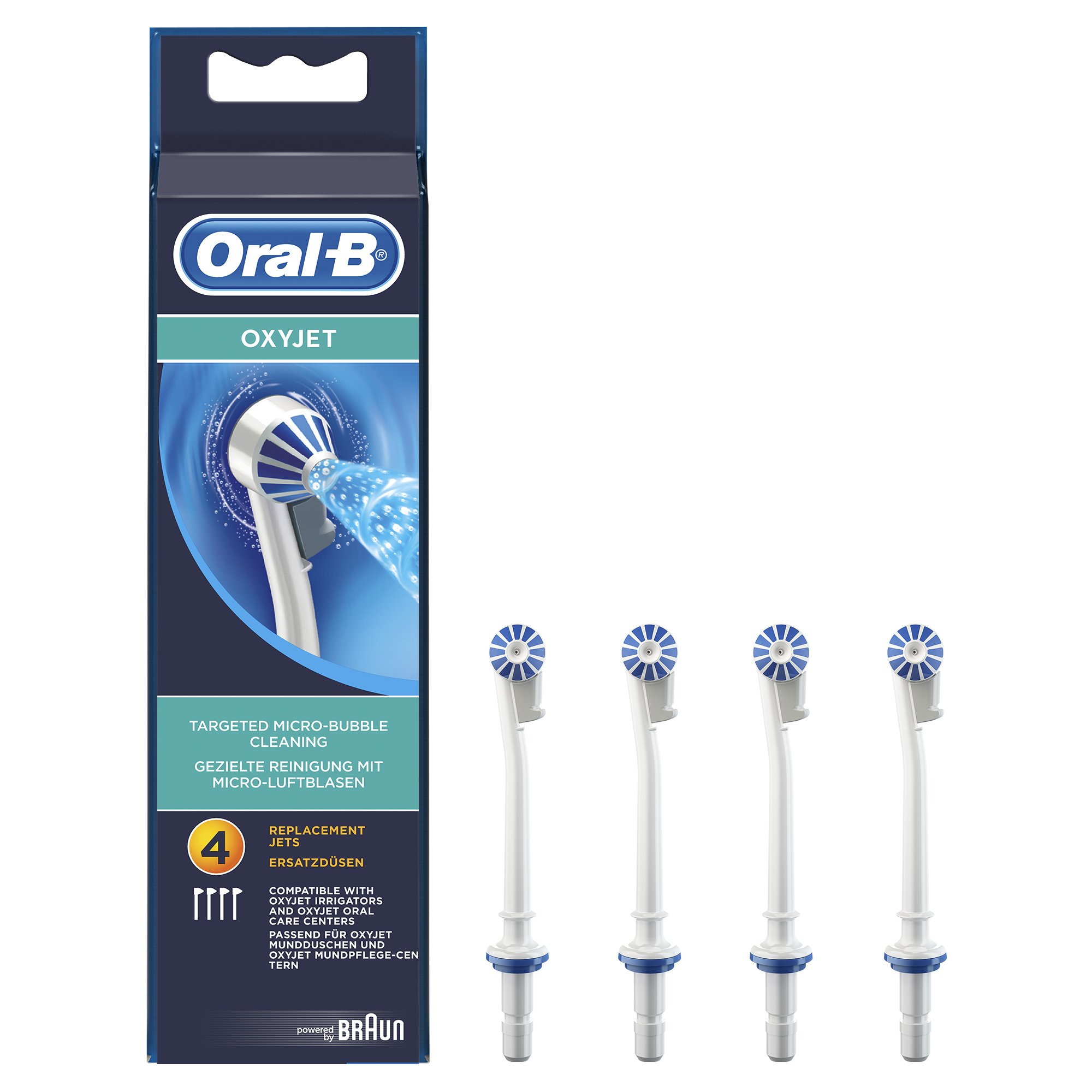 Oral-B Oral-B Oxyjet Targeted Micro-Bubble Cleaning Header Ανταλλακτικές Κεφαλές Συσκευής Καταιονισμού Στόματος 4 Τεμάχια